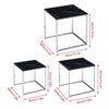 NICEME Nested Tables Set of 3, 3pcs Square Side Table End Table for Living Room