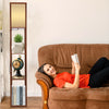 Modern Shelf Floor Standard Lamp Wooden Lounge Light 4 Tiered Shelving Storage
