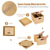 2 PCS Bamboo Woven Hamper Folding Bamboo Square Storage Bin Basket Organizer