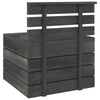 6 Piece Garden Pallet Set Solid Pinewood Dark Grey T9U8