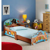 Kids Pirate Theme Wooden Single Bed Ship Boat Frame & Guardrails Junior Bedroom