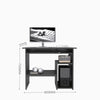 Black Compact Small Computer Desk PC Table Keyboard Tray Storage Shelf Corner