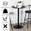 Modern Round Bar Table Counter Pub Table Standing Bistro Table with Solid Base