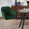 Velvet Dining Chair Velvet Upholstered Kitchen Armchair Metal Legs Living Room