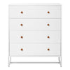 Large Chest of Drawers White 4 Drawers Bedroom Hallway with Wide Storage Space