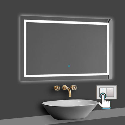 Large Size Bathroom Mirror with LED Lights Dimmable Demister Illuminated