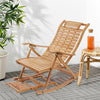 Noise Free Bamboo Rocking Chair Sun Lounger Stable Foot Headrest Indoor Outdoor