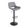 2pcs Faux Suede Seat Back Barstools Metal Base Breakfast Salon Chair Adjustable