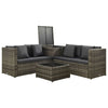 4 Piece Garden Set with Cushions Poly Rattan Grey Y8P2