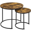 Round Nesting Table, Wood Coffee Table Set of 2 for Small Space/Living Room