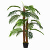 120cm/4FT Artificial Palm Tree Decorative Plant w/19 Leaves Nursery Pot