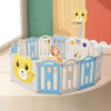 12+2 Panels Baby Playpen Foldable Kids Safety Activity Center & Basketball Hoop