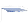 Manual Retractable Awning with 400x350 Blue and White F5A4