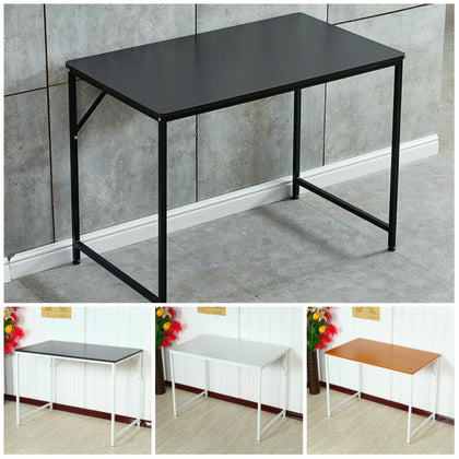 Computer Laptop Table Desk Wood Top Study Office Home Workstation Black/White