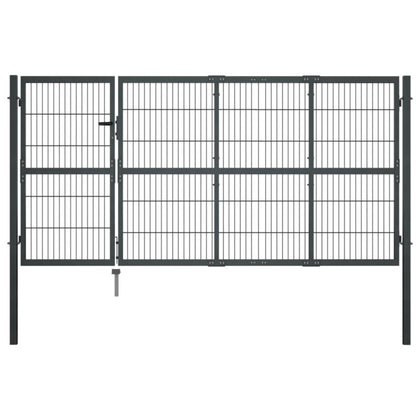 Garden Gate with Posts Steel 350x120 Anthracite J1T6