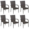 Stackable Outdoor Chairs 2/4/6 pcs Poly Rattan Bistro Garden Chairs Patio Seat