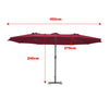 4.6M Cantilever Parasol Garden Banana Sun Umbrella Manual Rocker Shade Canopy UK