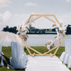 UK Stunning Double-Hexagon Wooden Wedding Arch Backdrop Stand Archway Arbor Boho