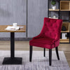 Dining Chairs Set of 2 Velvet Fabric Chairs with Wooden Style Metal Legs Red