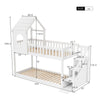 Kids Bunk Beds Frame High Sleeper 3ft Single Treehouse Pine Wood Bed w/Ladder QU