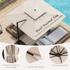 Patio Cantilever Offset Umbrella Double Vented Outdoor Parasol w/ 360° Rotation