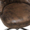 Classic Chesterfield Brown Faux Leather Office Chair Swivel Adjustable Desk Seat