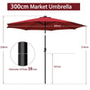 300 cm Solar Patio Umbrella 112 LED Lighted Umbrella Outdoor Table Umbrella