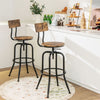 Set of 2 Bar Stool Adjustable Swivel Kitchen Dining Chair W/ Ergonomic Backrest