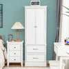 Bathroom Tall Cabinet Freestanding Storage Organizer Cupboard W/ 2 Large Drawers