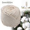 5mm Natural Beige Cotton Twisted Cord Ropes Macrame String Artisan DIY Craft Set