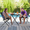 Rattan Garden Furniture Set Folding Table and Chairs for Patio Bistro Balcony
