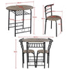 3-Piece Bar Table Set w/ Storage Shelf and 2 Stools for Dining Room/ Kitchen