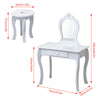 Girls Dressing Table Set with Mirror & Stool Kids Vanity Makeup Table w/ Drawer