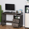 Grey Home Office Desk Storage Drawers Shelves Computer Writing Laptop Table
