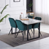 2/4PCS Dining Chairs Set Velvet Padded Seat Metal Leg Kitchen ArmChairs Office