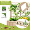 Wooden Raised Garden Bed w/ Trellis Outdoor Elevated Planter Box w/Storage Shelf