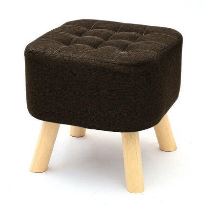 Large Square Ottoman Footstool 1Seater Pouffe Sofa Armchair Footrest Stool Wood