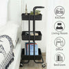 Utility 3-Tier Beauty Salon Kitchen Storage Trolley Cart Mobile Shelving Unit UK