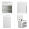 White Wooden Shoe Storage Bench Organizer Cabinet Padded Stool Seat Furniture