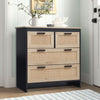 Large Side Cabinet Rustic Sideboard Vintage Cupboard Storage Unit Rattan Drawers