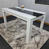 Dining Table Set and 6 4 black white Leather chairs kitchen table set of 4 or 6