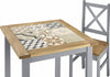 Salvador Grey and Waxed Pine Ceramic Tile Top 2 Chair Dining Set