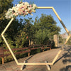 Stable Hexagon Wood Wedding Arch Frame Backdrop Stand Garden Party Rustic Style