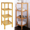 Multi-Tier Tower Bamboo Shelf Narrow Bathroom Shelf Adjustable Ladder Rack Home