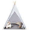 Kids Teepee Tent With Floor Mat Cotton Canvas Indian Indoor Outdoor Play House