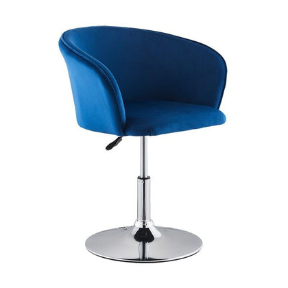 1pc Barstool Velvet Cushioned Bar Stool Metal Base Salon Pub Chair Adjustable