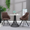 2× Retro Dining Chairs Brown Diamond PU Leather Seat Home Restaurant Chair Set