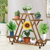 A-Frame 6 Tiered Wood Plant Stand Holder Flower Pot Display Shelving Rack Patio