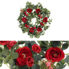 Large 18" Artificial Rose Wreath Door Spring Summer Garden Wreath Home Decor UK