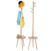 Wooden Coat Rack Hat Jacket Bag Clothes Rail Stand Hanger Room with Shelves